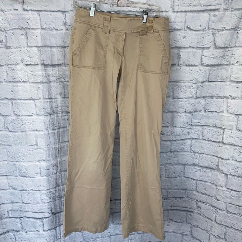 New York & Co Manhattan cotton blend flare leg chino sz 4 women